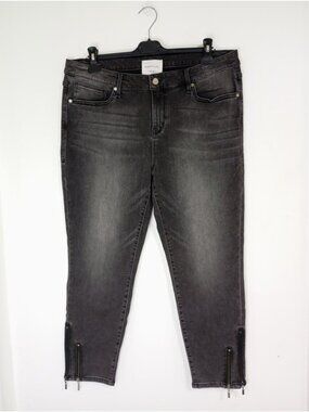Habitual Marina Skinny Jeans In Washed Black With Ankle Zipper Detail Size 34
